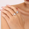Wholesale Women's Oval Zircon Ring In Light Luxury Style With Geometric Pattern Made Of Stainless Steel And Electroplated