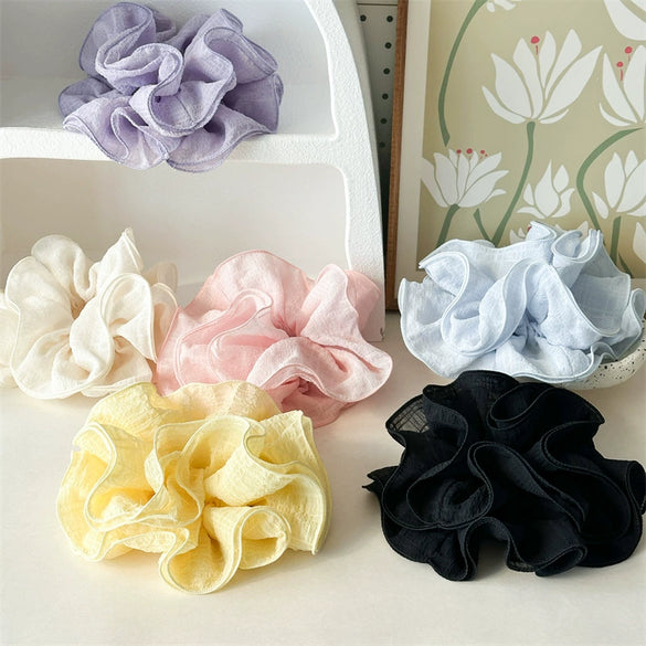 Wholesale Women's Oversized Scrunchie Hair Tie Handmade Cloth High Elasticity Sweet Style