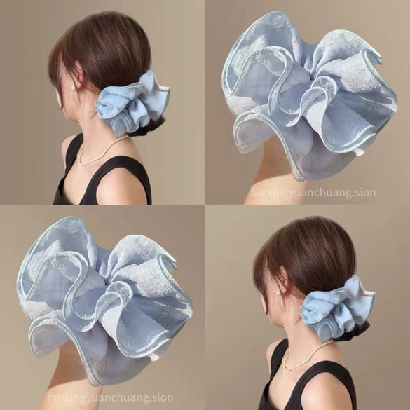 Wholesale Women's Oversized Scrunchie Hair Tie Handmade Cloth High Elasticity Sweet Style