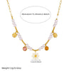 Wholesale Women's Pastoral Style Stainless Steel Electroplated Flower Pendant Necklace With Flat Cross Chain