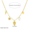Wholesale Women's Pastoral Style Stainless Steel Electroplated Flower Pendant Necklace With Flat Cross Chain