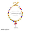 Wholesale Women's Pastoral Style Strawberry Mushroom Insect Fruit Pattern Stainless Steel Electroplated Beaded Bracelet