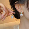 Wholesale Women's Pearl And Zircon Earrings High Sense Geometric Retro Light Luxury Electroplated