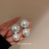 Wholesale Women's Pearl And Zircon Earrings High Sense Geometric Retro Light Luxury Electroplated