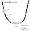 Wholesale Women's Pearl Crystal Beads And Steel Beads Necklace With Small Daisy Pattern And Electroplating Design