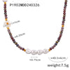 Wholesale Women's Pearl Crystal Beads And Steel Beads Necklace With Small Daisy Pattern And Electroplating Design