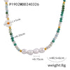 Wholesale Women's Pearl Crystal Beads And Steel Beads Necklace With Small Daisy Pattern And Electroplating Design