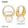 Wholesale Women's Pearl Earrings With Geometric Design And Electroplating Treatment French Retro Simple Style