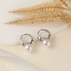 Wholesale Women's Pearl Earrings With Geometric Design And Electroplating Treatment French Retro Simple Style