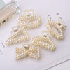 Wholesale Women's Pearl Hairpin Shark Clip With Baking Paint Bow Grip For Ponytail