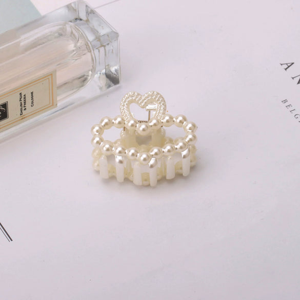 Wholesale Women's Pearl Hairpin Shark Clip With Baking Paint Bow Grip For Ponytail