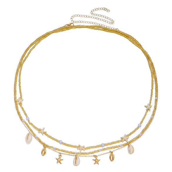 Wholesale Women's Pearl Starfish Pendant Waist Chain Zinc Alloy Multiple Circles Design