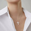 Wholesale Women's Pendant Chain Silver 925 Sterling Silver Geometric Cross Electroplated With Zircon