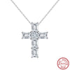 Wholesale Women's Pendant Chain Silver 925 Sterling Silver Geometric Cross Electroplated With Zircon