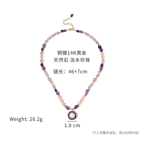 Wholesale Women's Pendant Necklace Copper Gold Plated Geometric Flower Drop Shape Electroplating French Retro Style