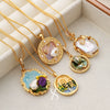 Wholesale Women's Pendant Necklace Copper Gold Plated Geometric Flower Drop Shape Electroplating French Retro Style