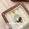 Wholesale Women's Pendant Necklace Copper Gold Plated Geometric Flower Drop Shape Electroplating French Retro Style