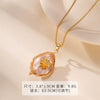 Wholesale Women's Pendant Necklace Copper Gold Plated Geometric Flower Drop Shape Electroplating French Retro Style