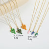 Wholesale Women's Pendant Necklace Copper Mixed Gemstone Setting Geometric Plants Flowers Style Electroplating Cactus Shape