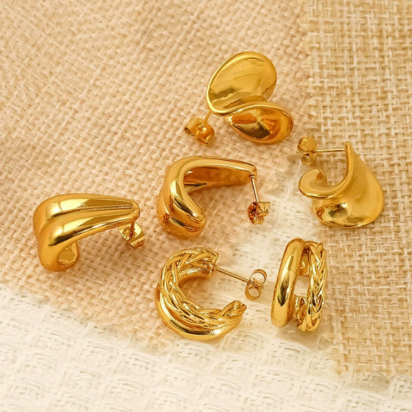 Wholesale Women's Personal Geometric Titanium Steel Electroplated Earrings