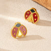 Wholesale Women's Personality Animals Style Butterfly Dragonfly Insect Stainless Steel Goldplated Pendant Earrings Necklaces Hand Accessories Set