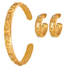 Wholesale Women's Personality Bracelet And Earrings Set Made Of Titanium Steel And Zircon With Electroplating And Embossed Design
