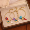 Wholesale Women's Personality Devil's Eye Pendant Bracelet Copper 18K Gold Plated Hand Decoration