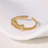 Wholesale Women's Personality English Letter Love Design Open Ring In Stainless Steel With Electroplating Treatment
