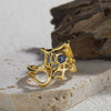 Wholesale Women's Personality Exaggerated Spider Web 925 Sterling Silver Natural Garnet Sapphire Color Treasure Ring Set With Precious Stones