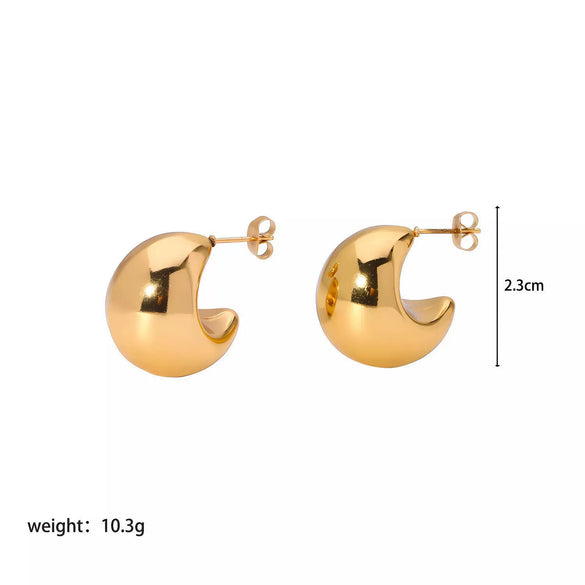 Wholesale Women's Personality Geometric Electroplated Stainless Steel Hand Jewelry And Earrings Set