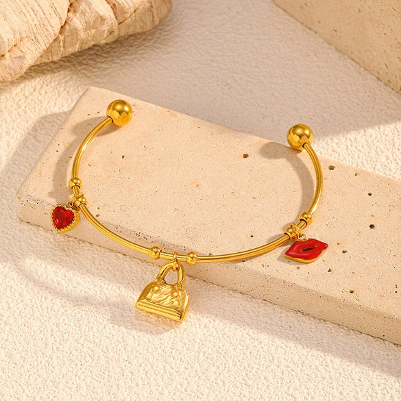 Wholesale Women's Personality Geometric Stainless Steel Electroplated Bracelet Jewelry