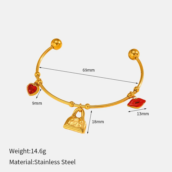 Wholesale Women's Personality Geometric Stainless Steel Electroplated Bracelet Jewelry
