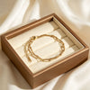 Wholesale Women's Personality Geometric Stainless Steel Vacuum Plated Doublelayer Round Pin Chain Bracelet