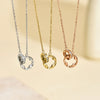 Wholesale Women's Personality Geometric Titanium Steel Electroplated Necklace With Interlocking Double Rings