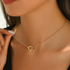 Wholesale Women's Personality Geometric Titanium Steel Electroplated Necklace With Interlocking Double Rings