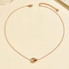 Wholesale Women's Personality Geometric Titanium Steel Electroplated Necklace With Interlocking Double Rings