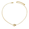 Wholesale Women's Personality Geometric Titanium Steel Electroplated Necklace With Interlocking Double Rings