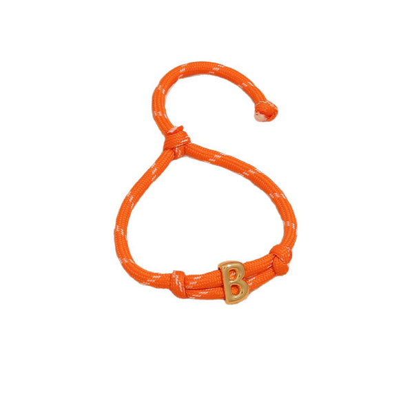 Wholesale Women's Personality Letter Number Text Real Gold Plated Environmentally Friendly Goldplated Copper Braided Bracelet Hand Jewelry