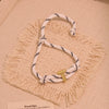 Wholesale Women's Personality Letter Number Text Real Gold Plated Environmentally Friendly Goldplated Copper Braided Bracelet Hand Jewelry