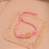 Wholesale Women's Personality Letter Number Text Real Gold Plated Environmentally Friendly Goldplated Copper Braided Bracelet Hand Jewelry