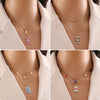 Wholesale Women's Personality Star Moon Double Chain Necklace In Stainless Steel With Geometric Design And Dripping Oil Treatment