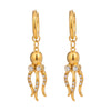 Wholesale Women's Personalized Animal Pattern Electroplated Stainless Steel Octopus Inlaid Zircon Earrings Jewelry