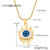 Wholesale Women's Personalized Geometric Devil's Eye Pendant Necklace With Diamondembedded Design Electroplated Copper And Titanium Steel Clavicle Chain Jewelry