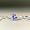 Wholesale Women's Pigeon Egg Ring S925 Sterling Silver Geometric Electroplating Purple Diamond