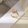 Wholesale Women's Pink Love Zircon Copper Heartshaped Ring Set With Diamonds Retro Versatile Open Light Luxury Palace Style Geometric