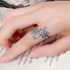 Wholesale Women's Plant Flower Leaf Style Copper Ring With Zircon