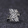 Wholesale Women's Plant Flower Leaf Style Copper Ring With Zircon