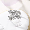 Wholesale Women's Plant Flower Leaf Style Copper Ring With Zircon