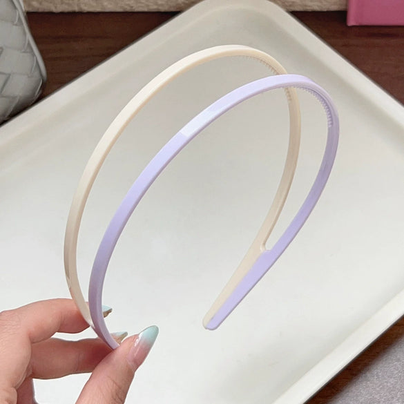 Wholesale Women's Plastic And Resin Doublelayer Color Matching Hair Hoop Sweet Geometric Style Baking Paint Process For Spring And Summer