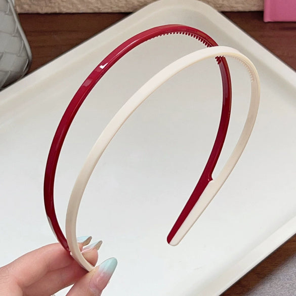 Wholesale Women's Plastic And Resin Doublelayer Color Matching Hair Hoop Sweet Geometric Style Baking Paint Process For Spring And Summer